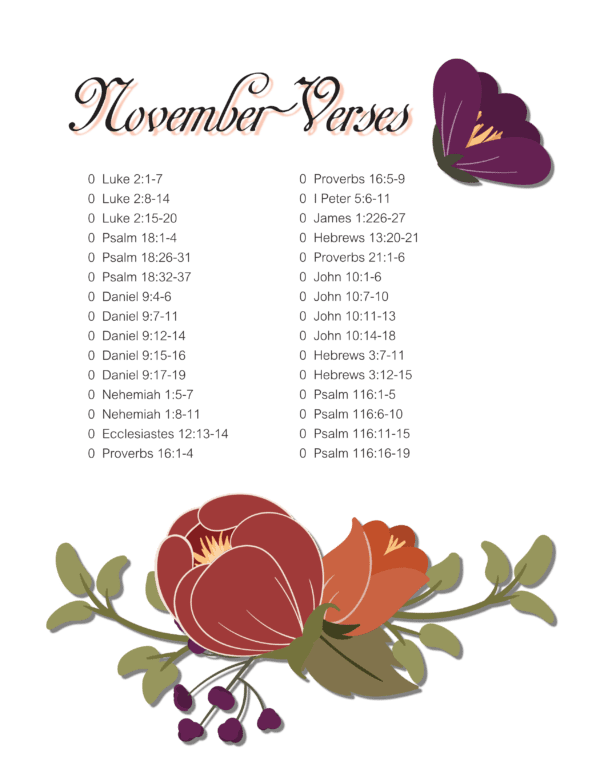 Scripture printable for November, free printable – Torah Family Living